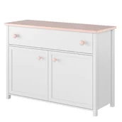 Komody dla dzieci - Komoda do pokoju dziewczynki, Luna, 110x42x90 cm, biel, różowy, mat - miniaturka - grafika 1