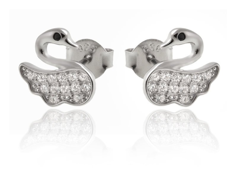 Kolczyki srebrne Łabędzie k3467 - 1,3 g.