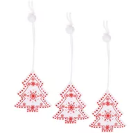 Bombki - Ozdoba choinkowa 5cm drewniana, świąteczna zawieszka choinki 3 szt. biały - miniaturka - grafika 1