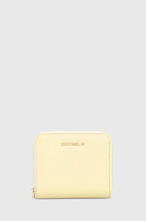 Portfele - Coccinelle portfel skórzany damski kolor żółty - grafika 1