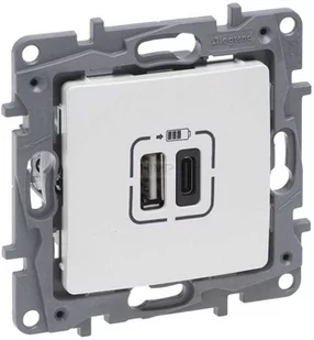 Legrand Gniazdo podwójne USB Niloe Selection 762497 typ A+C 3 A perła - Gniazdka elektryczne - miniaturka - grafika 1