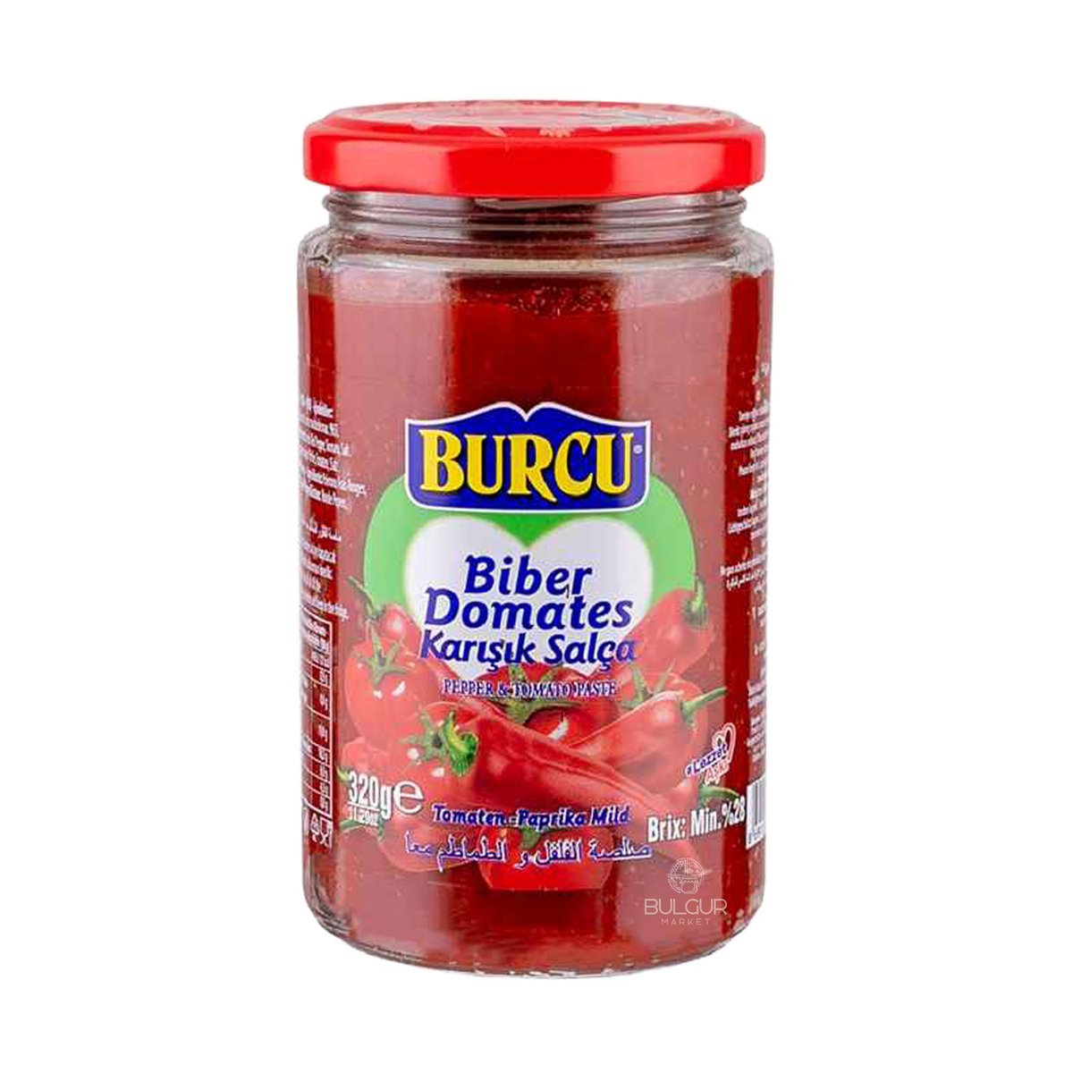 Pasta paprykowo-pomidorowa Burcu 320g – Mix Salça, 28 Brix, Turcja