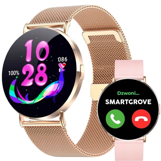 Smartwatch Damski Zegarek Menu Pl 3d Rozmowy Puls Tlen Ciśnienie Kroki