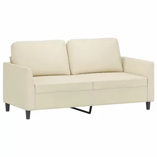 2-osobowa sofa, kremowy, 140 cm, sztuczna skóra - Sofy i kanapy - miniaturka - grafika 3