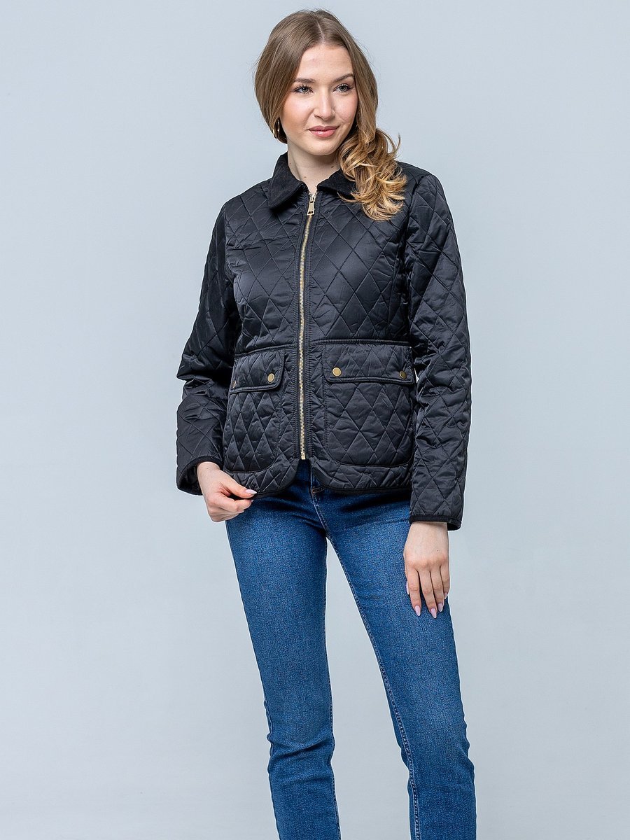 PRZEJŚCIOWA PIKOWANA KURTKA DAMSKA Z KOŁNIERZYKIEM