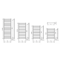 Grzejnik łazienkowy Haber 53 x 75 cm biały 9016 mat 1, 4, 5, 8 ENIX