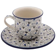 Filiżanki - Filiżanka Do Herbaty Kawy 180 Ml Ze Spodkiem - Ceramika Artystyczna Bolesławiec - miniaturka - grafika 1