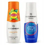 Syropy i koncentraty owocowe - 2 x syrop Sodastream Lipton Ice Tea Peach + isotonic Grejpfrut Pomarańcza - miniaturka - grafika 1