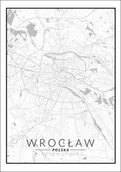 Plakaty - Plakat, Wrocław mapa czarno biała, 50x70 cm - miniaturka - grafika 1