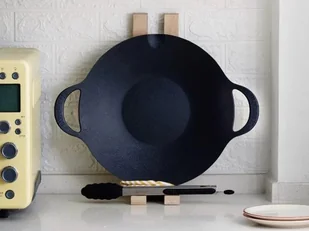 BUYDEEM Aluminiowa taca do grilowania i smażenia 36 cm, model CP101, kolor Black - Akcesoria do grilla - miniaturka - grafika 1