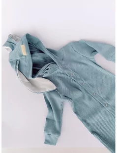 Baby in world Pajac niemowlęcy z kapturem Harmony Blue, Rozmiar: 68/74 - Pajacyki dla niemowląt - miniaturka - grafika 1