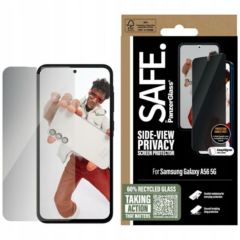 PanzerGlass Szkło prywatyzujące z aplikatorem Safe by Ultra-Wide Fit Privacy + EasyAligner do Galaxy A56 5G