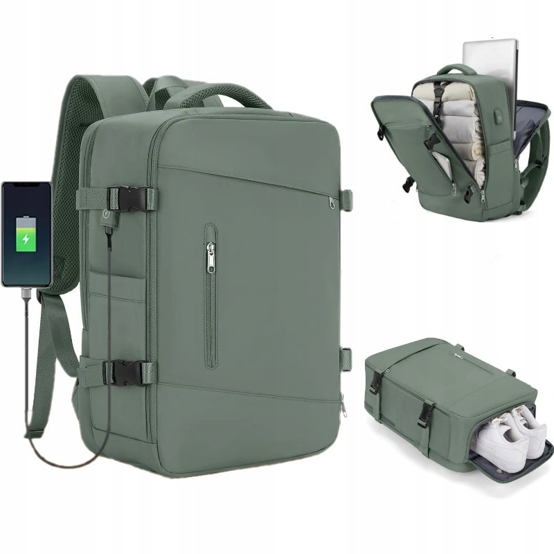 Plecak kabinowy bagaż podręczny 46×32×16 Usb wodoodporny laptop 15,6