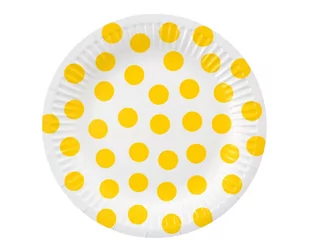 Talerzyki papierowe Groszki żółte 18cm 6szt. - Godan - Naczynia i sztućce jednorazowe - miniaturka - grafika 1