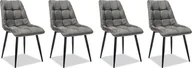Krzesła - Signal Zestaw krzeseł CHIC VELVET 4 szt szare ZESTAW-CHICVCSZ14-4SZT - miniaturka - grafika 1