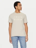 Koszulki męskie - Calvin Klein T-Shirt K10K114156 Beżowy Regular Fit - miniaturka - grafika 1