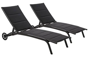 Zestaw leżaków ogrodowych aluminiowych Ibiza Black / Black - Leżaki ogrodowe - miniaturka - grafika 1