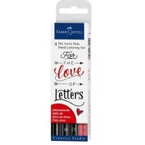 Faber-Castell Pisaki Pitt Artist Pens Hand Lettering Set 4 sztuki - Przybory szkolne - miniaturka - grafika 1