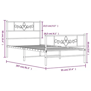 Metalowa rama łóżka z wezgłowiem i zanóżkiem, czarna, 90x200 cm Lumarko! - Łóżka - miniaturka - grafika 10
