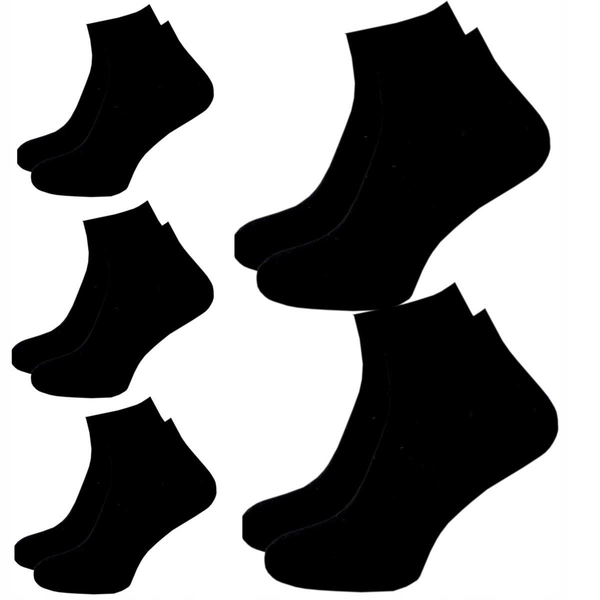 SKARPETY MĘSKIE STOPKI BAWEŁNIANE CZARNE NISKIE SKARPETKI 5 PAR 43/46