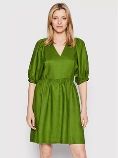Sukienki - Benetton United Colors Of Sukienka codzienna 4AGHDV01I Zielony Regular Fit - grafika 1