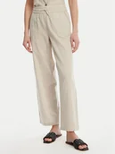 Spodnie damskie - Vero Moda Spodnie materiałowe Caia 10333796 Beżowy Wide Leg - miniaturka - grafika 1