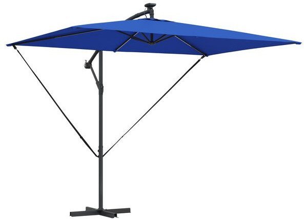 vidaXL Parasol banana na wysięgniku Niebieski 294 x 200 x 254 cm 42003396