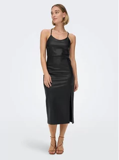 Sukienki - ONLY Sukienka z imitacji skóry Rina 15272371 Czarny Slim Fit - grafika 1