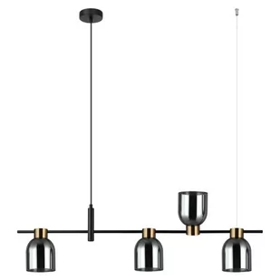 Servio lampa wisząca 4-puntkowa czarna/dymiony PND-66892-4-BK-SG - Lampy sufitowe - miniaturka - grafika 1