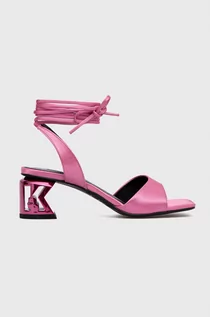 Sandały damskie - KARL Lagerfeld Lagerfeld sandały K-BLOK kolor różowy - grafika 1
