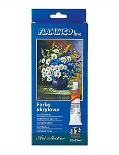 Hasta Farby akrylowe Art Collection W Tubie 12 kolorów Flamingo Line - Przybory szkolne - miniaturka - grafika 1
