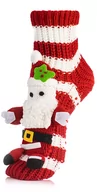 Skarpetki damskie - Skarpetki Biało-Czerwone Na Mikołajki Z Gwiazdorem - miniaturka - grafika 1