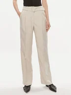 Spodnie damskie - Vero Moda Spodnie materiałowe Nancy 10304626 Beżowy Straight Fit - miniaturka - grafika 1