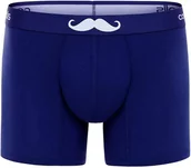 Majtki męskie - COMFYBALLS Bokserki LONG COTTON blue mustache - miniaturka - grafika 1