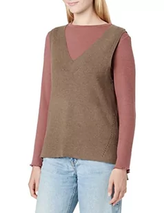 Vila Damski sweter Viril Knit Rib dekolt w serek S/L Vest-Noos, Crocodile, L - Swetry damskie - miniaturka - grafika 1