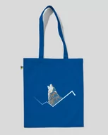 Torby i wózki na zakupy - TORBA BAWEŁNIANA NA ZAKUPY WILK Niebieski - miniaturka - grafika 1