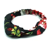 Ozdoby do włosów - Opaska atłasowa do włosów węzeł czarna - miniaturka - grafika 1