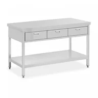 Meble gastronomiczne - Stół ze stali nierdzewnej z szufladami - 150 x 60 cm ROYAL CATERING 10012697 RCAT-150/60-D - miniaturka - grafika 1