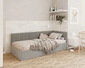 Łóżka dla dzieci i młodzieży - Łóżko młodzieżowe EDDY 2 z pojemnikiem - 140x200 - TRINITY - Szary - miniaturka - grafika 1