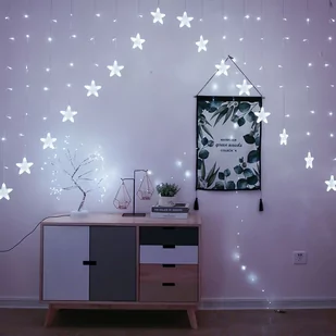 Kurtyna świetlna LED lampki choinkowe gwiazdy XXL - Oświetlenie świąteczne - miniaturka - grafika 1