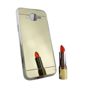 Etui i futerały do telefonów - Etui na telefon komórkowy Samsung Galaxy J7 2015 Mirror Soft Case Protective Cover Gold - miniaturka - grafika 1