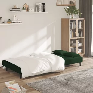 2-osobowa kanapa, 2 poduszki, ciemnozielona, aksamitna Lumarko! - Sofy i kanapy - miniaturka - grafika 4