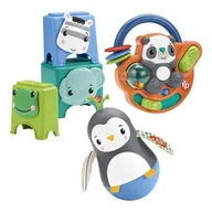 Grzechotki dla dzieci - Fisher Price Price Price Zestaw zabawek Rozwijamy zręczność HFJ93 HFJ93 - miniaturka - grafika 1