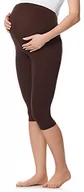 Legginsy - Be Mammy 3/4 Bawełniane Legginsy Ciążowe BE20-229 (Brązowy, S) - miniaturka - grafika 1