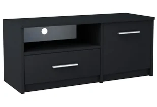 Czarna szafka pod telewizor z półką E9-G72 - Szafki RTV - miniaturka - grafika 1