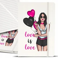 Notesy i bloczki - Notes Notatnik Bujo A5 Biały LOVE IS LOVE Wzory - miniaturka - grafika 1