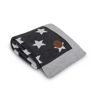Koce i narzuty dla dzieci - Kocyk dzianinowy (90x90) w opakowaniu prezentowym Grey Stars - miniaturka - grafika 1