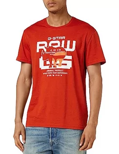 Koszulki męskie - G-STAR RAW Męski t-shirt G-no Graphic, Pomarańczowy (Rooibos Tea D24695-336-g052), M - grafika 1