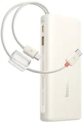 Powerbanki - Powerbank Baseus Powerbank 20000mAh 100W z wyświetlaczem dwoma kablami USB-C - beżowy Powerbank 20000mAh 100W z wyświetlaczem dwoma kablami USB-C - beżowy - miniaturka - grafika 1