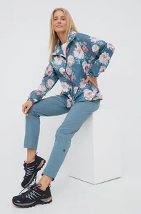 Jack Wolfskin spodnie outdoorowe Desert damskie kolor turkusowy proste medium waist - Spodnie sportowe damskie - miniaturka - grafika 1